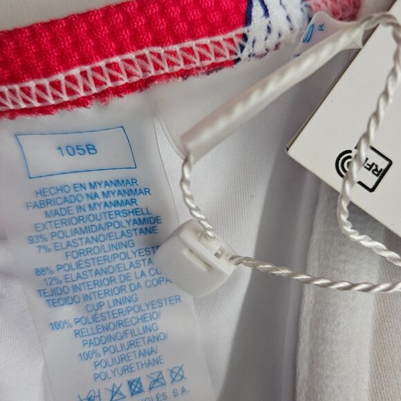 Enfasis Swimweare Bikini Set multway Red Blue Floral, top size 105B, bottom 4 - Picture 5 of 10